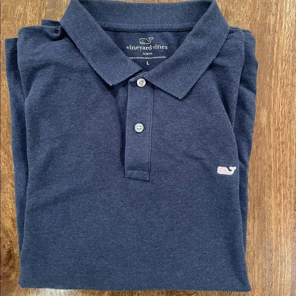 VINEYARD VINES Golf Polo Dress Shirt Sz M Blue